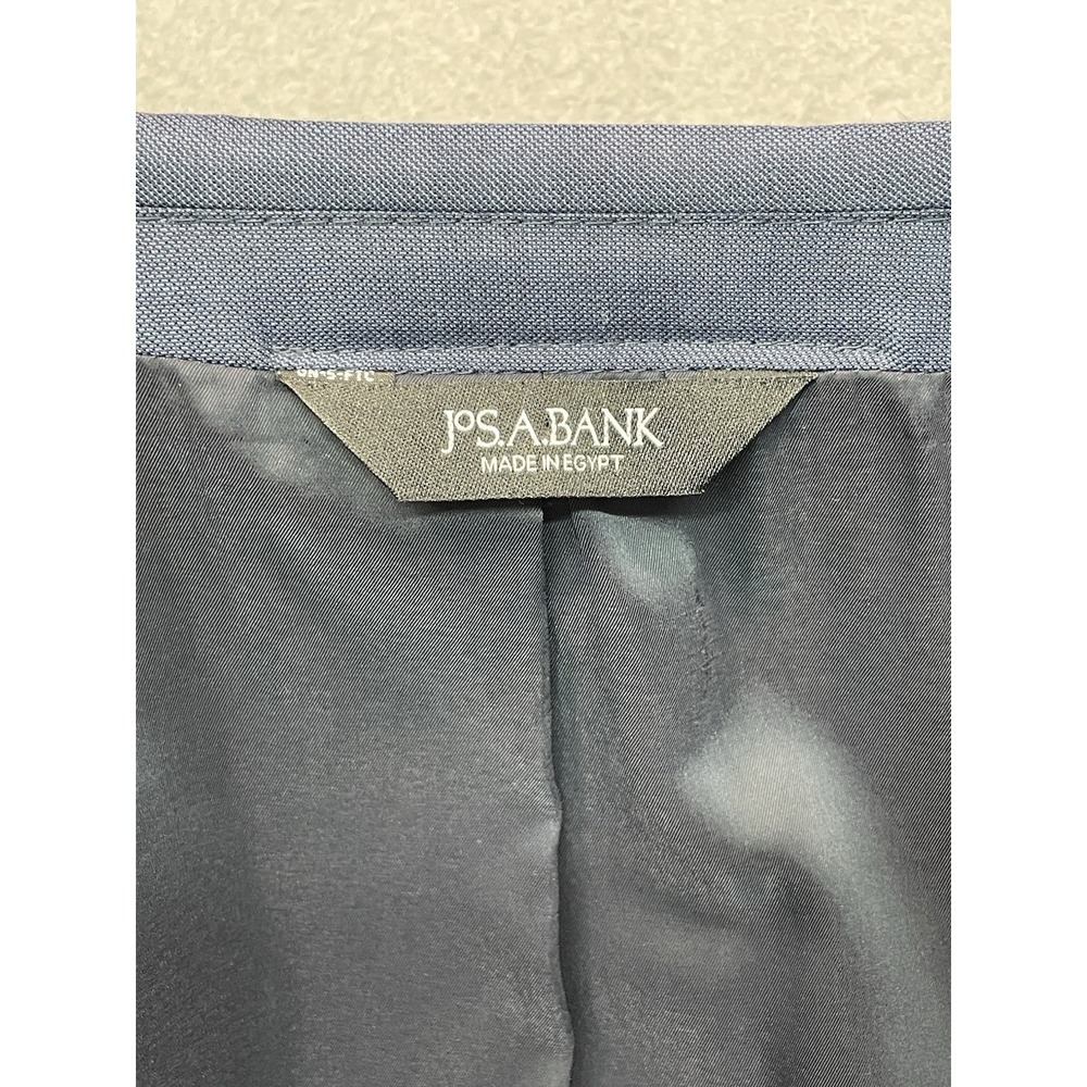 Jos A Bank Mens Traveler Suit 46R 40x27 Navy Blue Tailored Fit Wool 2 Piece Hymn - Picture 16 of 16